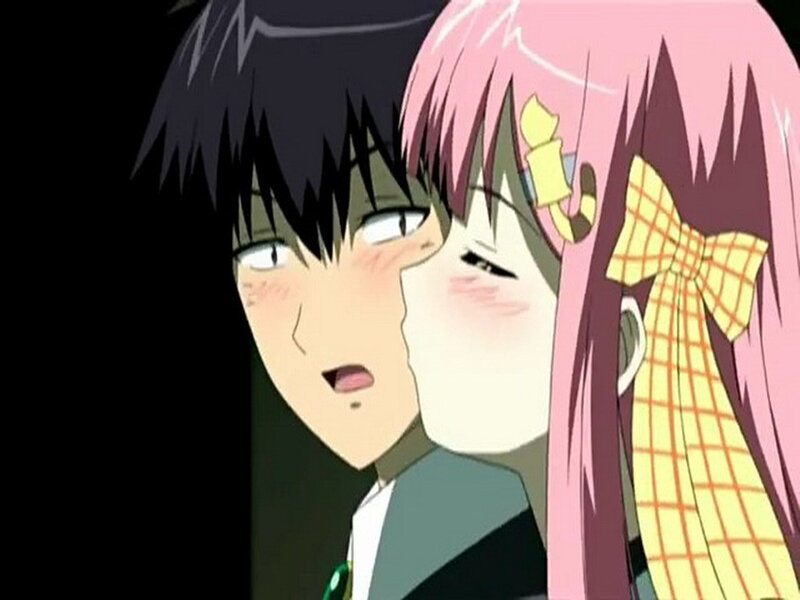 Pink-haired Girl Kissing Boy — Pink, Intimate