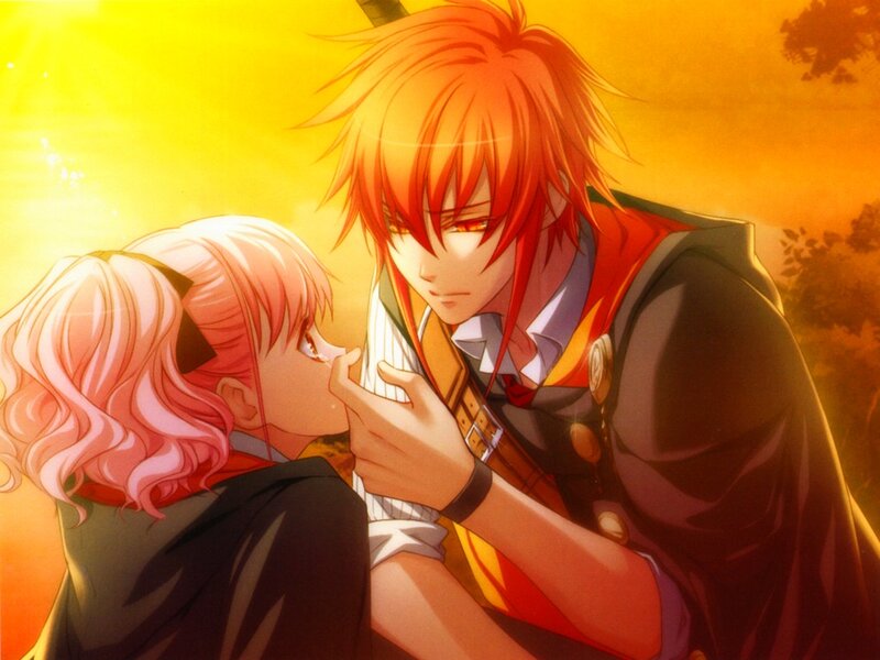 Pink-haired Girl Kissing Red-haired Boy