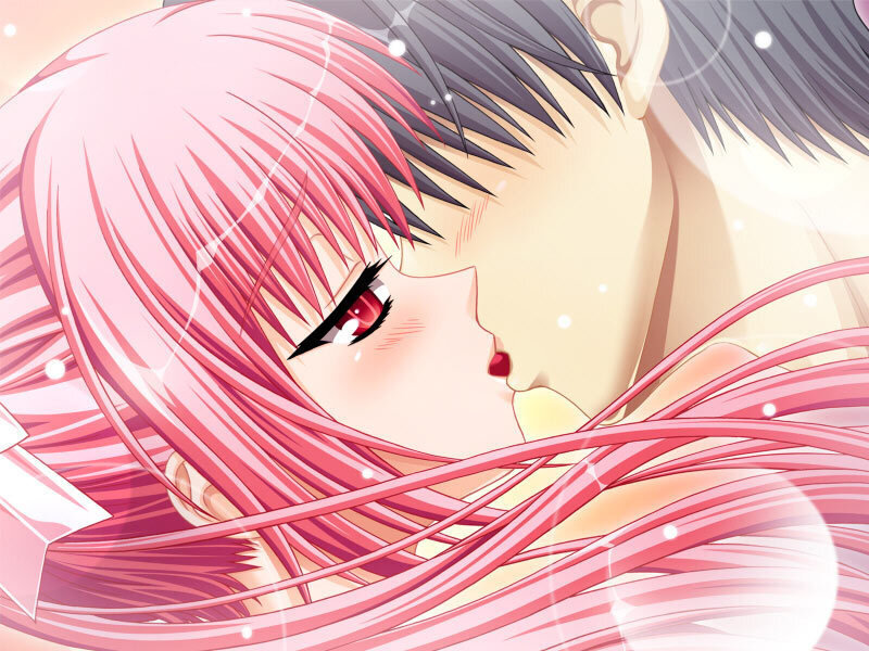 Pink-haired Girl Kissing