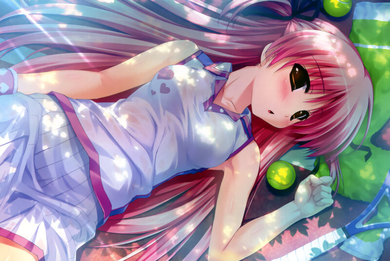 Pink-haired Girl Lying Down — Pink, Calm, Afternoon