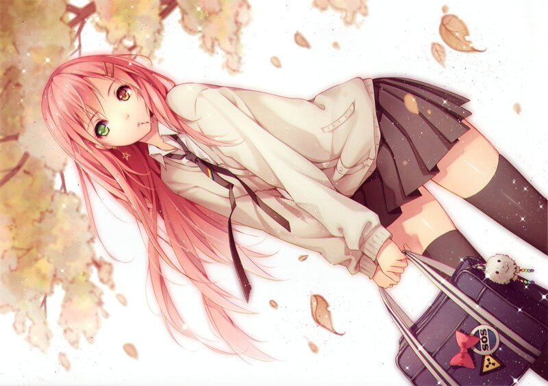 Pink-haired Girl Lying Down — Pink, Calm, Autumn