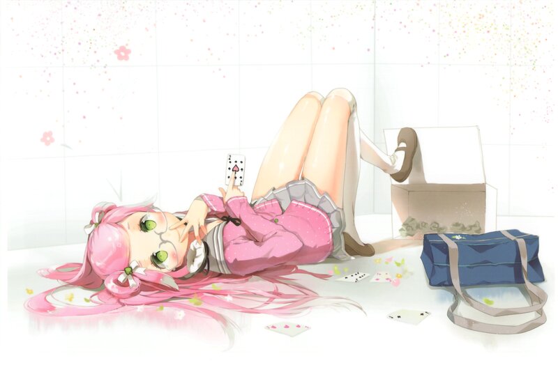 Pink-haired Girl Lying Down — Pink, Calm, Spring