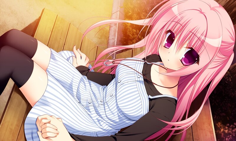 Pink-haired Girl Lying Down — Pink, Calm, Sunset