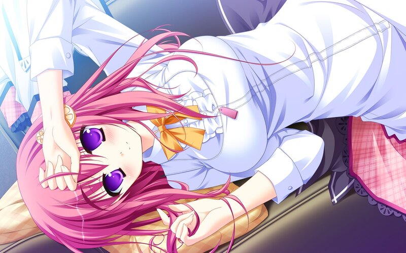 Pink-haired Girl Lying Down — Pink, Calm