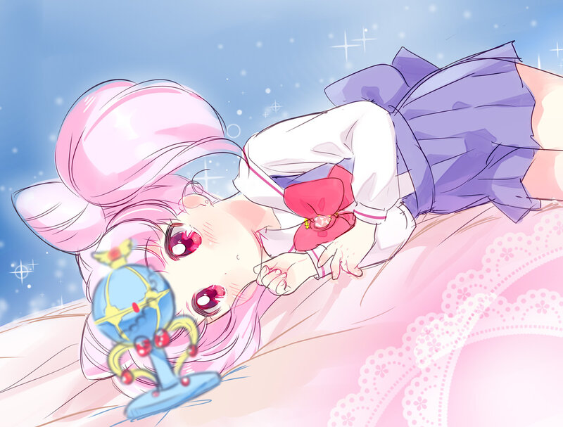 Pink-haired Girl Lying Down — Pink, Dreamy, Anime