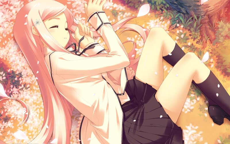 Pink-haired Girl Lying Down — Pink, Serene, Spring