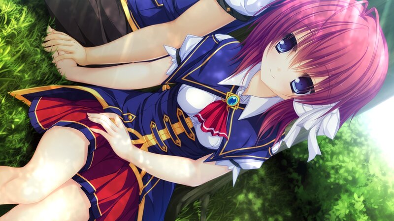 Pink-haired Girl Lying Down — Purple, Serene
