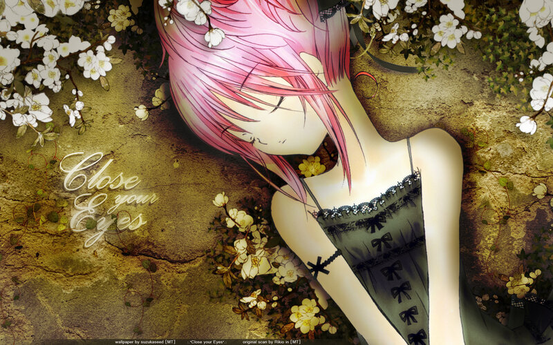 Pink-haired Girl Lying — Pink