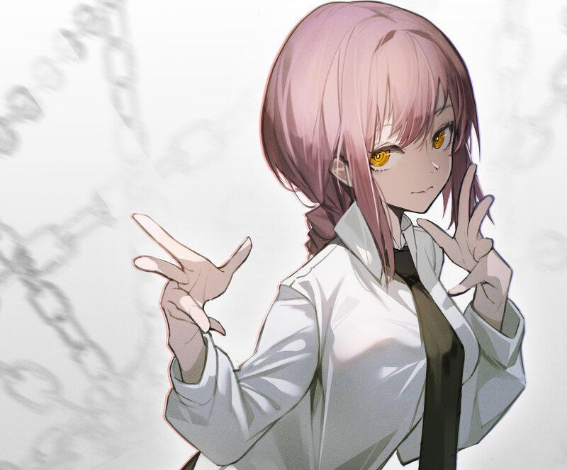 Pink-haired Girl Making Hand Signs