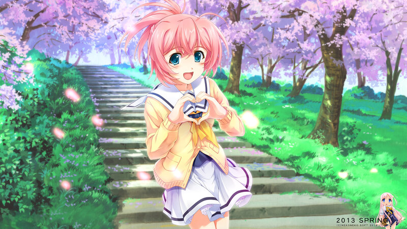 Pink-haired Girl Making Heart