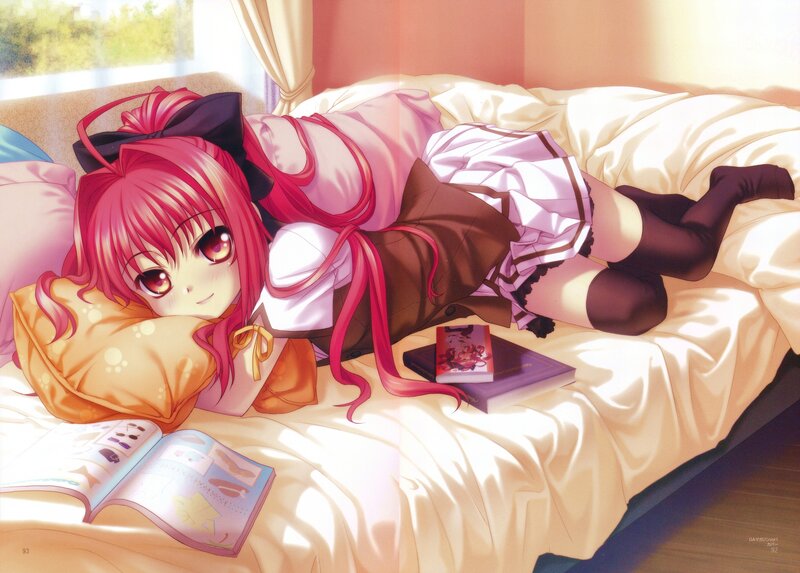 Pink-haired Girl on Bed — Pink