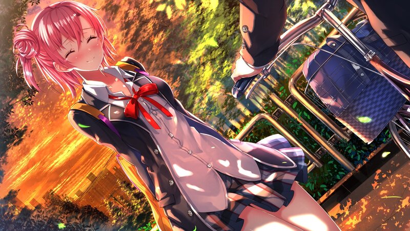 Pink-haired Girl on Bicycle — Orange