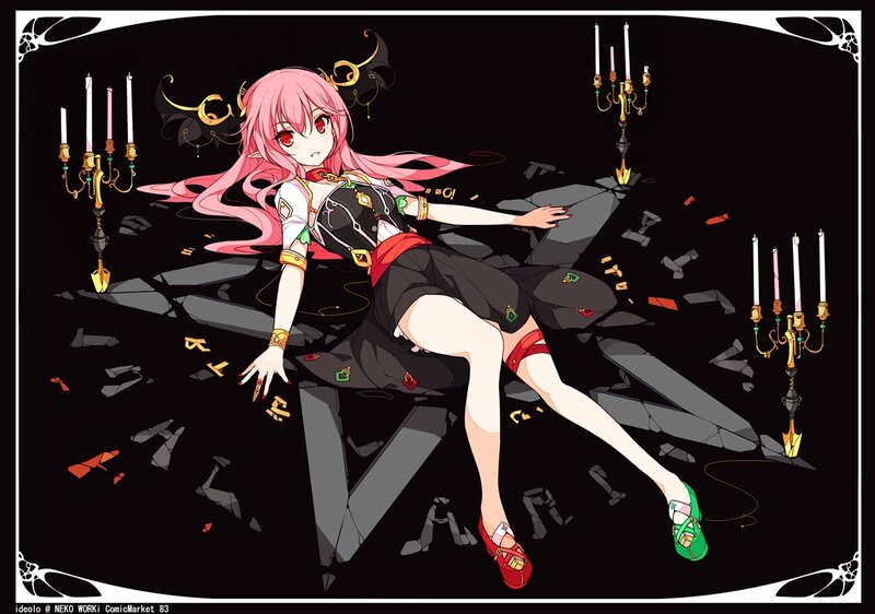 Pink-haired Girl on Broken Floor — Black