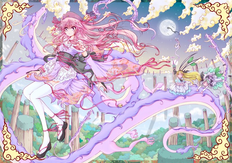 Pink-haired Girl on Dragon