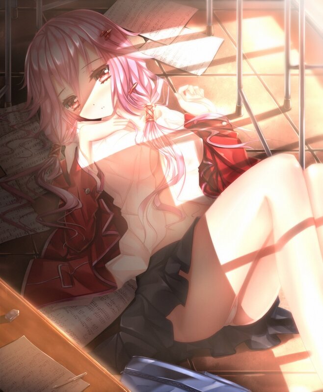 Pink-haired Girl on Floor — Pink, Calm