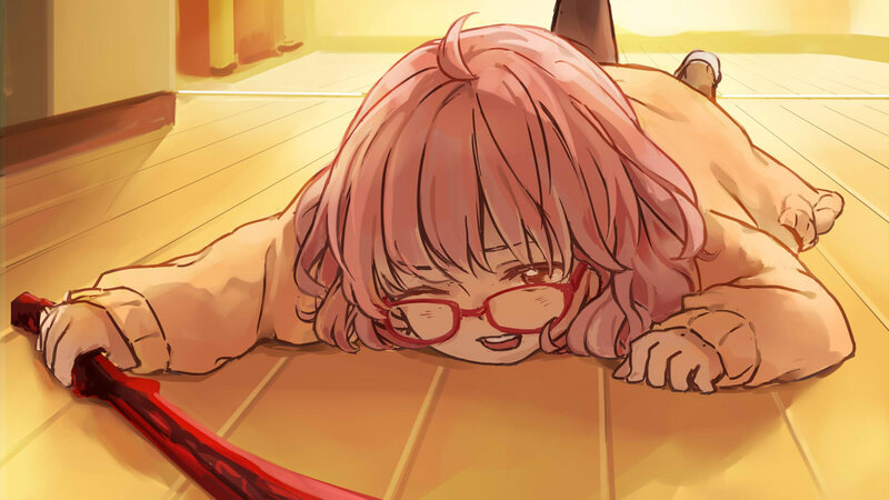 Pink-haired Girl on Floor — Yellow