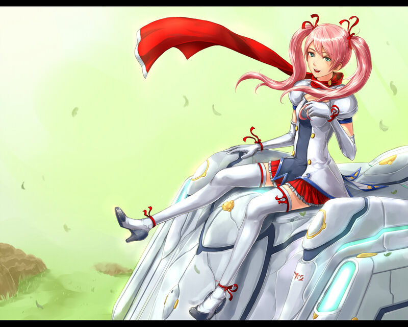 Pink-haired Girl on Mech