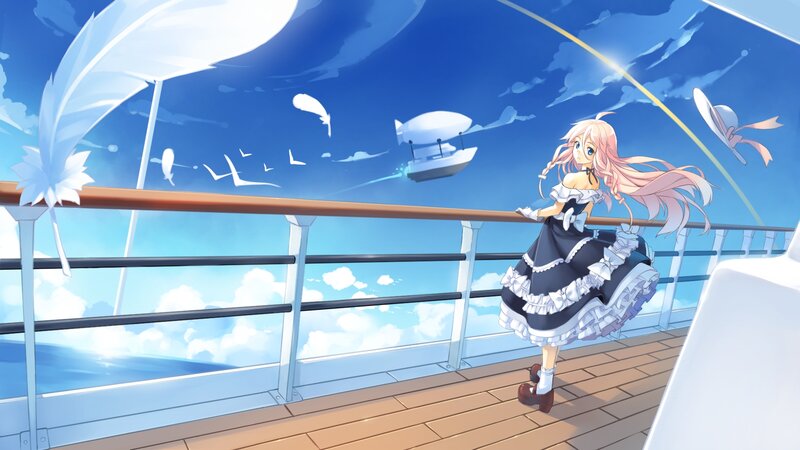 Pink-haired Girl on Ship