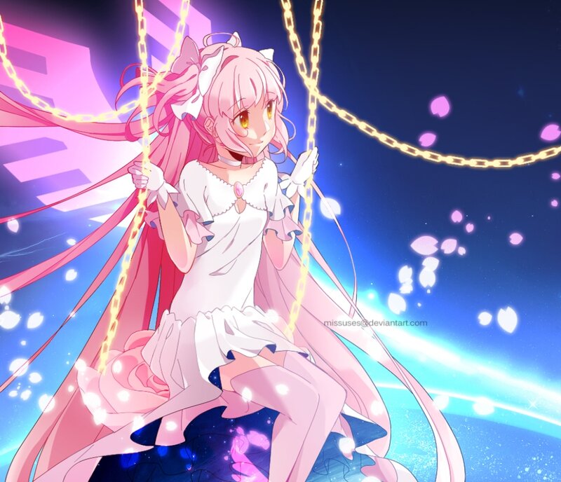Pink-haired Girl on Swing — Pink, Dreamy