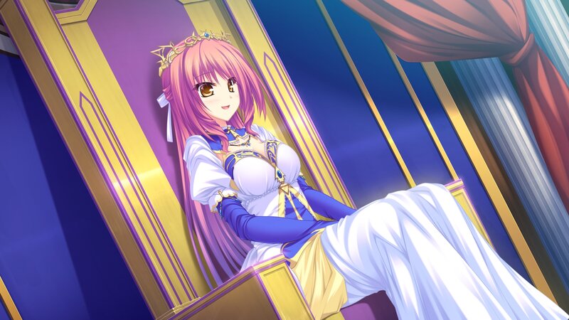 Pink-haired Girl on Throne — Purple
