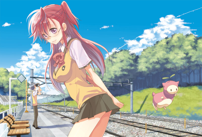 Pink-haired Girl on Train Platform
