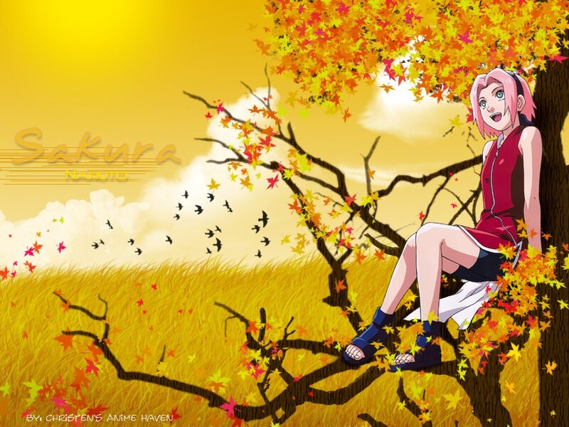 Pink-haired Girl on Tree