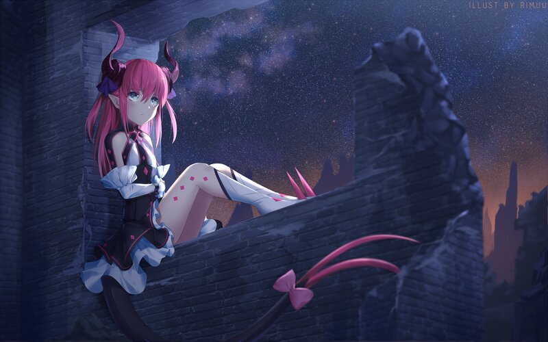 Pink-haired Girl on Wall — Purple