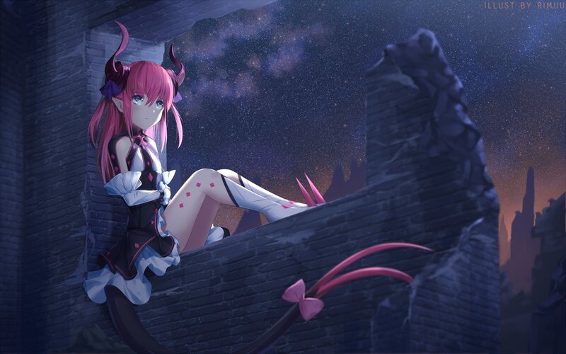 Pink-haired Girl on Wall