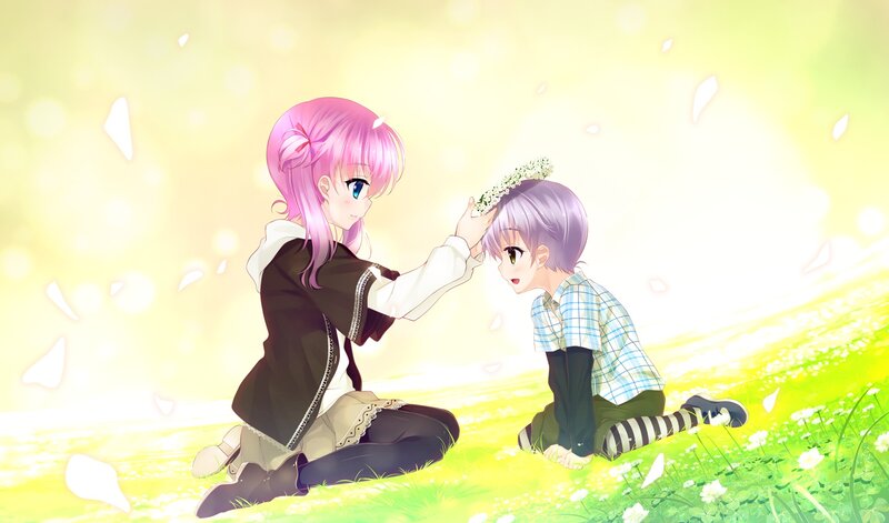 Pink-haired Girl Placing Crown