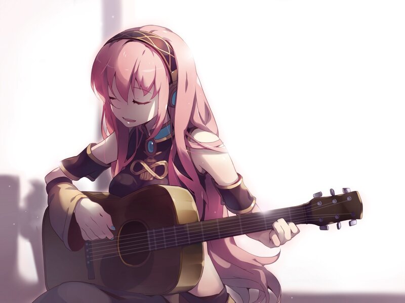 Pink-haired Girl Playing Guitar — Pink