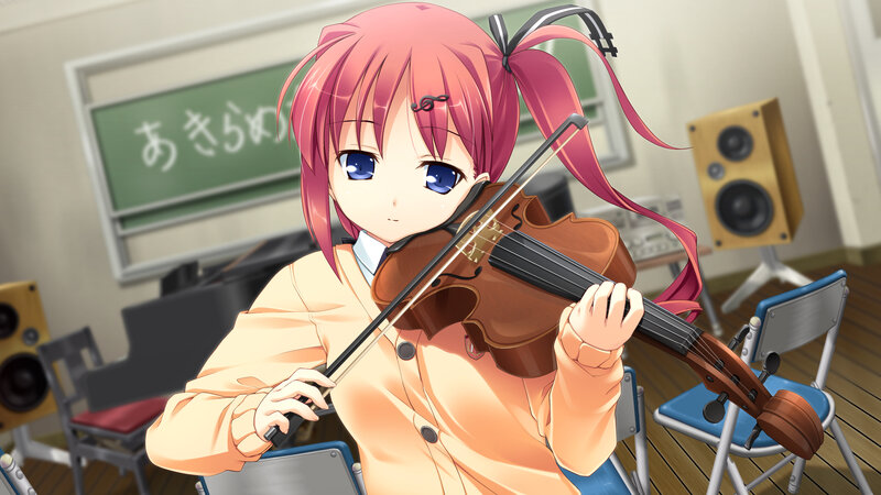Pink-haired Girl Playing Violin — Pink