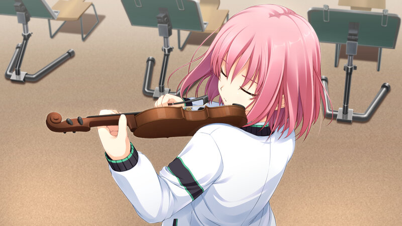 Pink-haired Girl Playing Violin