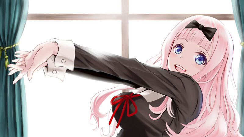 Pink-haired Girl Reaching — Pink, Playful