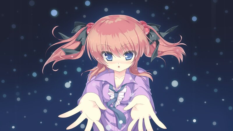 Pink-haired Girl Reaching — Purple, Calm