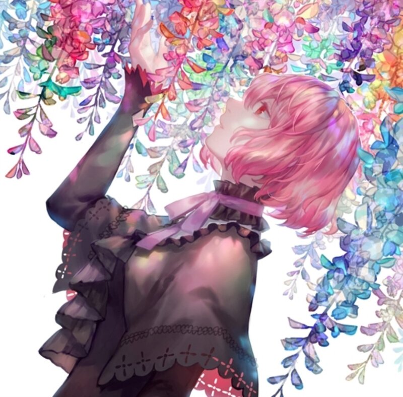Pink-haired Girl Reaching Up