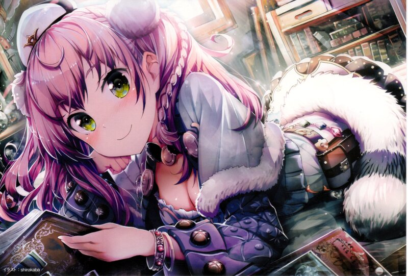Pink-haired Girl Reading — Purple