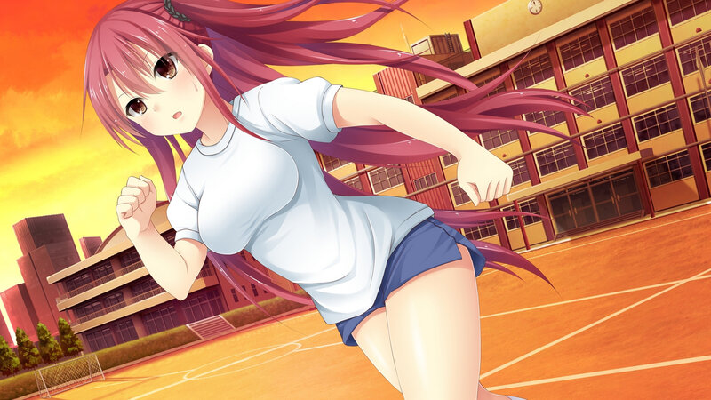 Pink-haired Girl Running — Orange