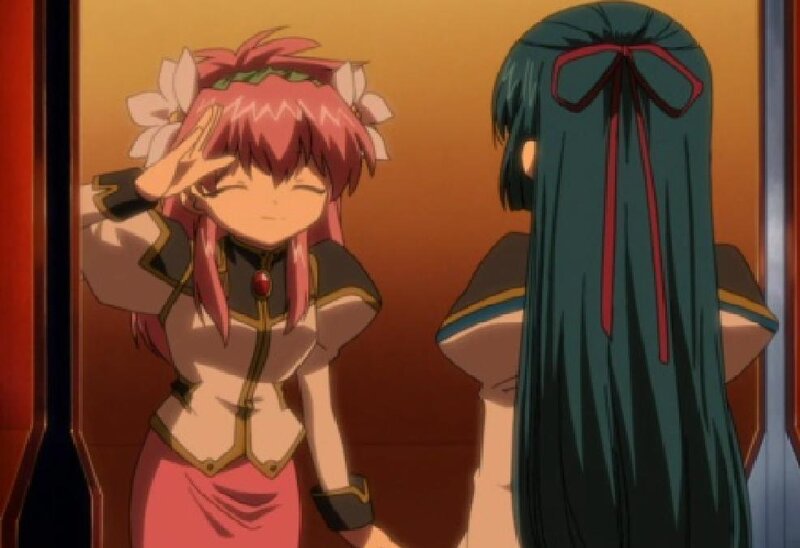 Pink-haired Girl Saluting
