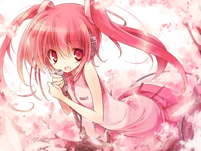 Pink-haired Girl Singing — Pink, Dreamy