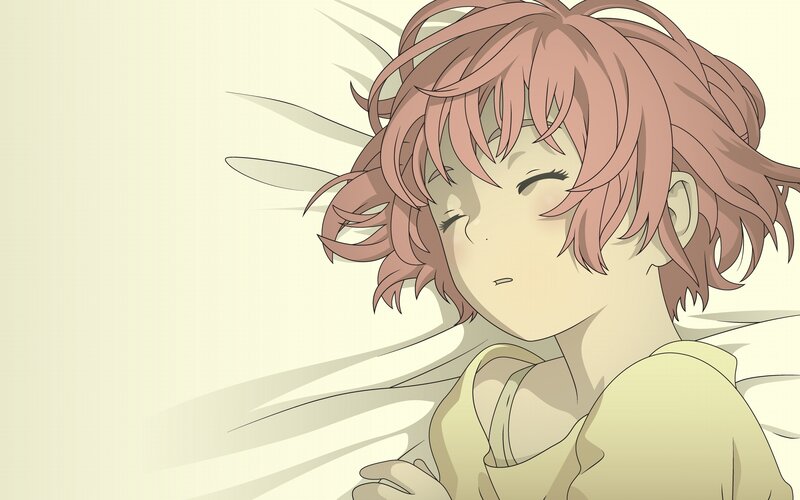 Pink-haired Girl Sleeping — Beige