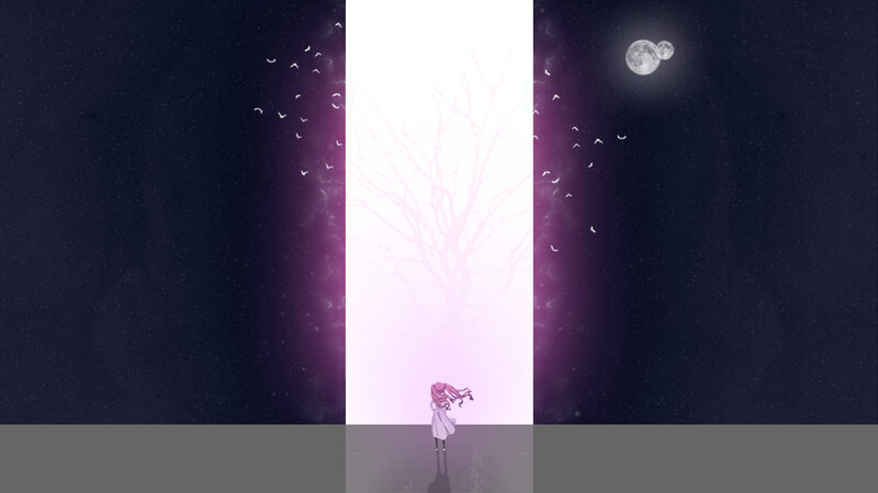 Pink-haired Girl Standing — Purple