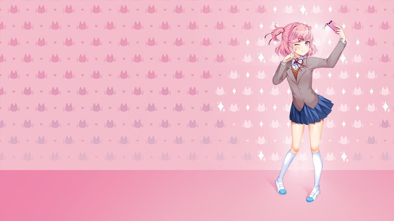 Pink-haired Girl Taking Selfie
