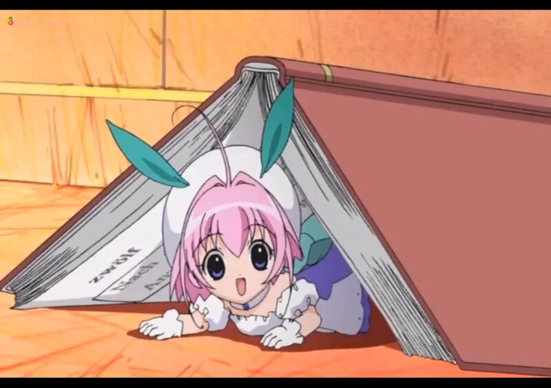 Pink-haired Girl under Book