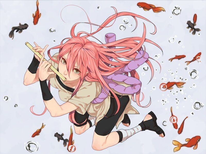 Pink-haired Girl Underwater — Pink