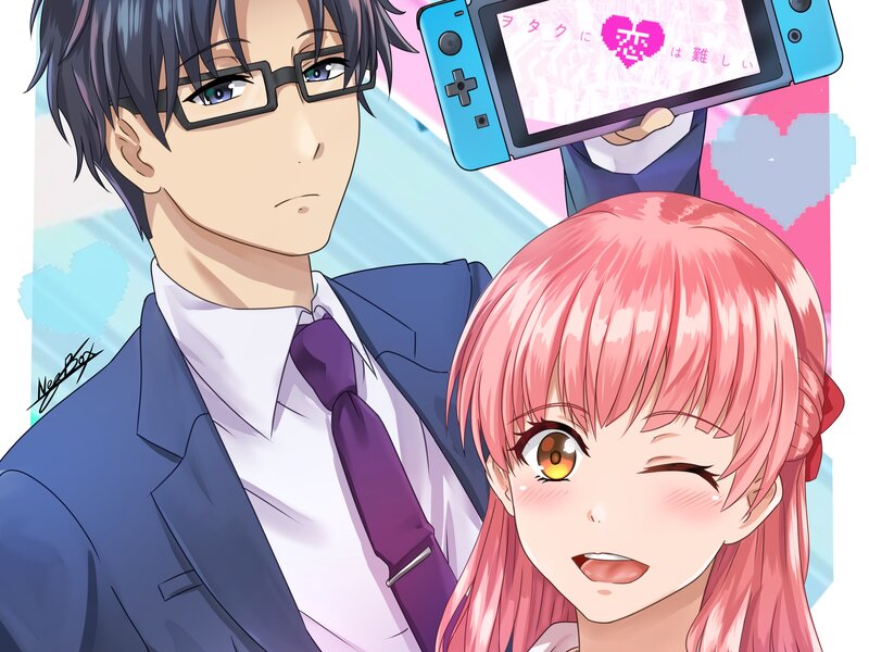 Pink-haired Girl Winking — Pink