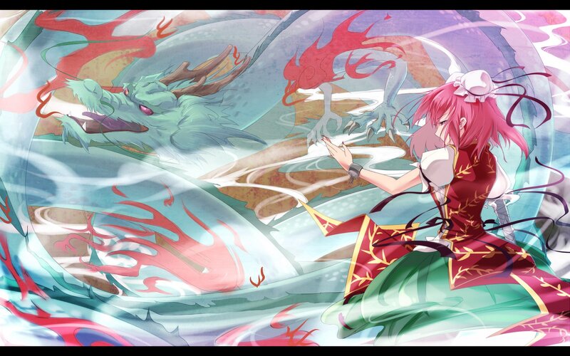 Pink-haired girl with a dragon