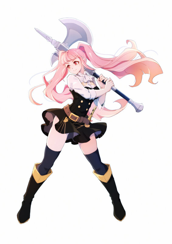 Pink-haired Girl with Axe — Pink, Dynamic