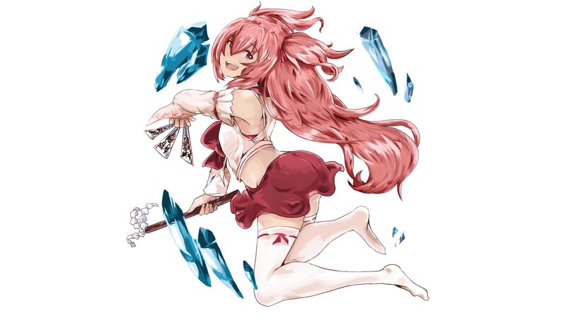 Pink-haired Girl with Axe — Red