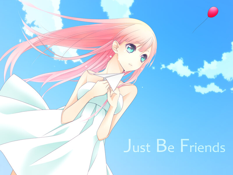 pink-haired girl with balloon