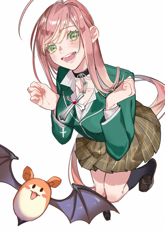 Pink-haired Girl with Bat — Green
